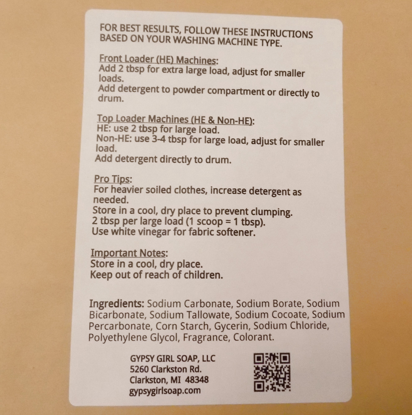 Powdered Laundry Detergent 64 Loads Without Wooden Scoop